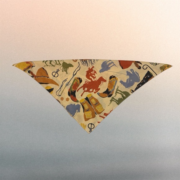 Western Cowboy Cowgirl Themed 21” Square Cotton Bandana - Picture 2 of 8